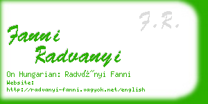 fanni radvanyi business card